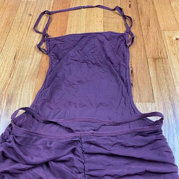 🪦 NWT Tick Tock Mesh Mini Dress chocolate size medium - Picture 7 of 9